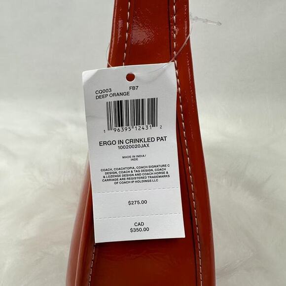 Coach Ergo Shoulder Bag In Coachtopia Leather Orange CQ003 Rainbow NWT - Picture 4 of 7